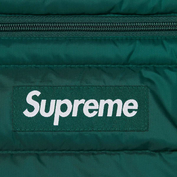 Supreme Micro Down Half Zip Hooded Pullover - Dark Green (front)