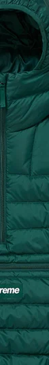 Supreme Micro Down Half Zip Hooded Pullover - Dark Green (front)