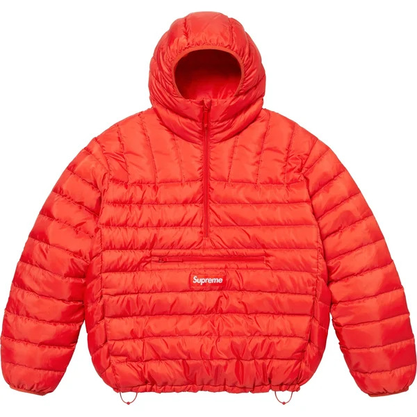 Supreme Micro Down Half Zip Hooded Pullover - Dark Orange (front)