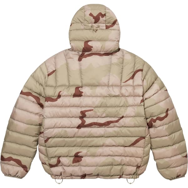 Supreme Micro Down Half Zip Hooded Pullover - Desert Camo (front)