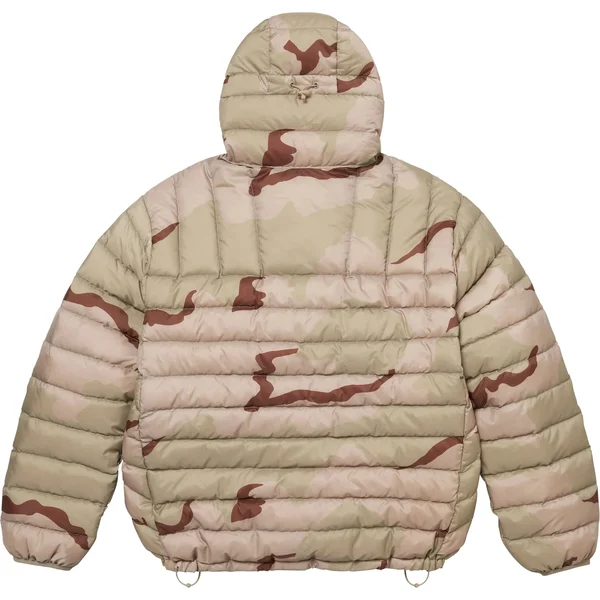 Supreme Micro Down Half Zip Hooded Pullover - Desert Camo (front)