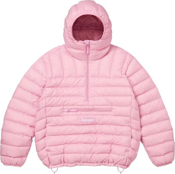 Supreme Micro Down Half Zip Hooded Pullover - Light Pink (front)