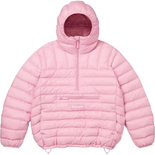 Supreme Micro Down Half Zip Hooded Pullover - Light Pink (front)
