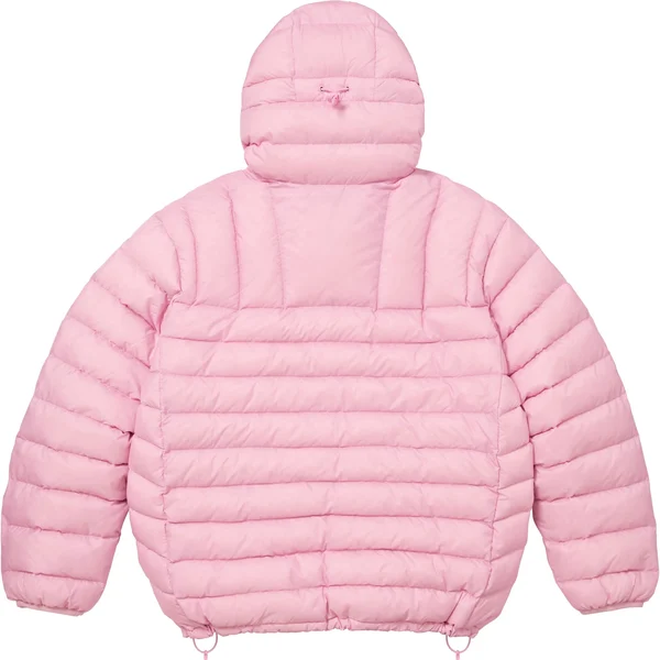 Supreme Micro Down Half Zip Hooded Pullover - Light Pink (front)
