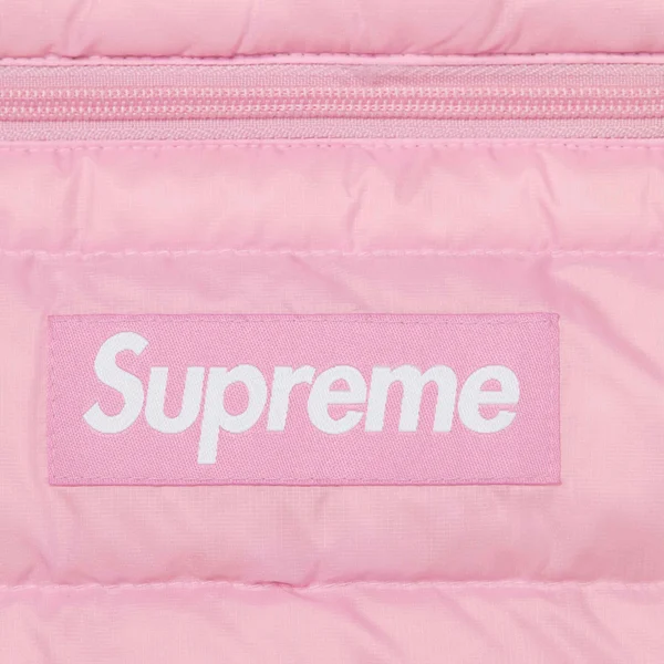 Supreme Micro Down Half Zip Hooded Pullover - Light Pink (front)