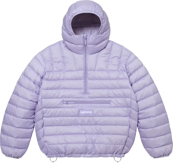 Supreme Micro Down Half Zip Hooded Pullover - Lilac (front)