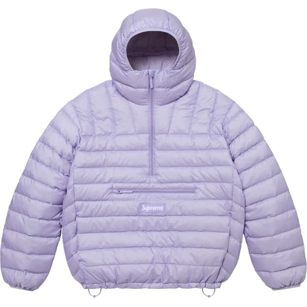 Supreme Micro Down Half Zip Hooded Pullover - Lilac (front)