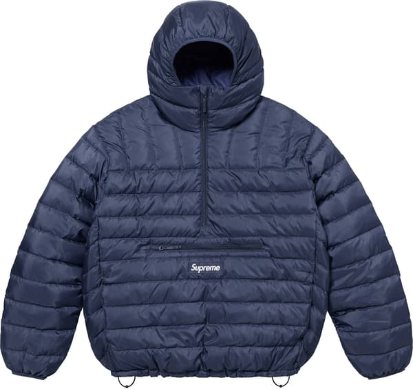 Supreme Micro Down Half Zip Hooded Pullover - Navy (front)
