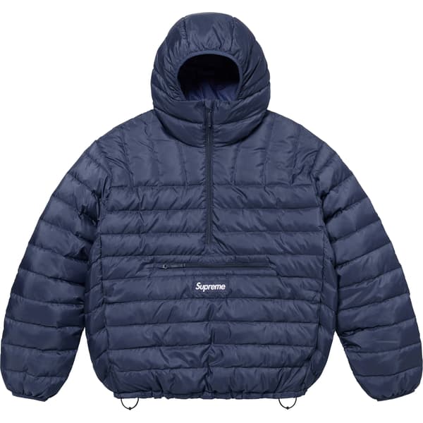 Supreme Micro Down Half Zip Hooded Pullover - Navy (front)