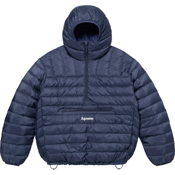 Supreme Micro Down Half Zip Hooded Pullover - Navy (front)