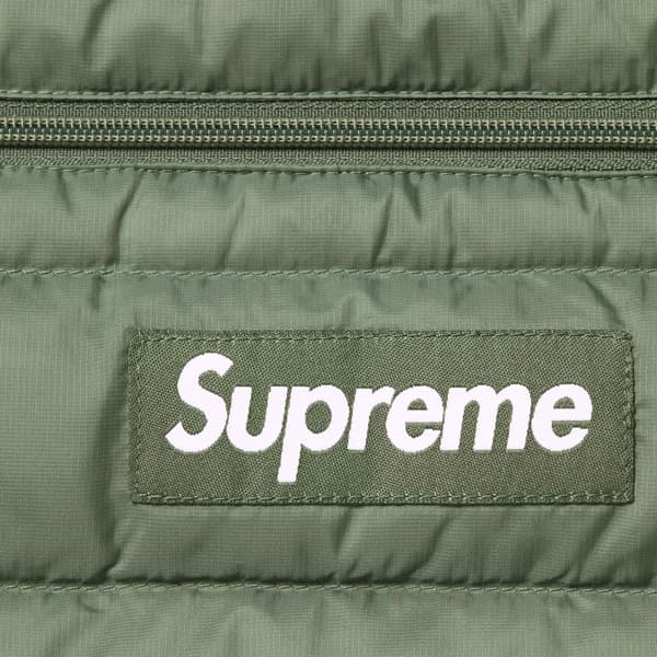 Supreme Micro Down Half Zip Hooded Pullover - Olive (front)