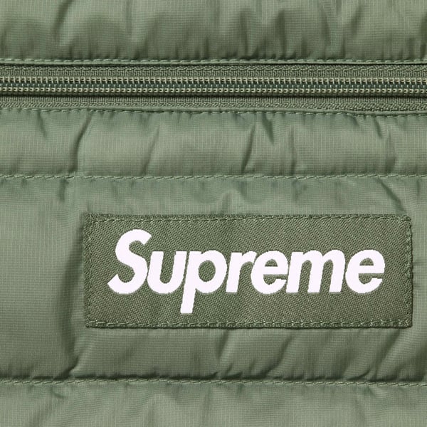 Supreme Micro Down Half Zip Hooded Pullover - Olive (front)