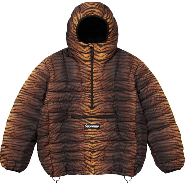 Supreme Micro Down Half Zip Hooded Pullover - Tiger (front)