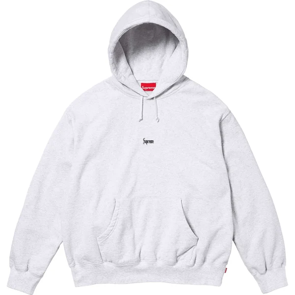 Supreme Micro Logo Hooded Sweatshirt - Ash Grey (front)