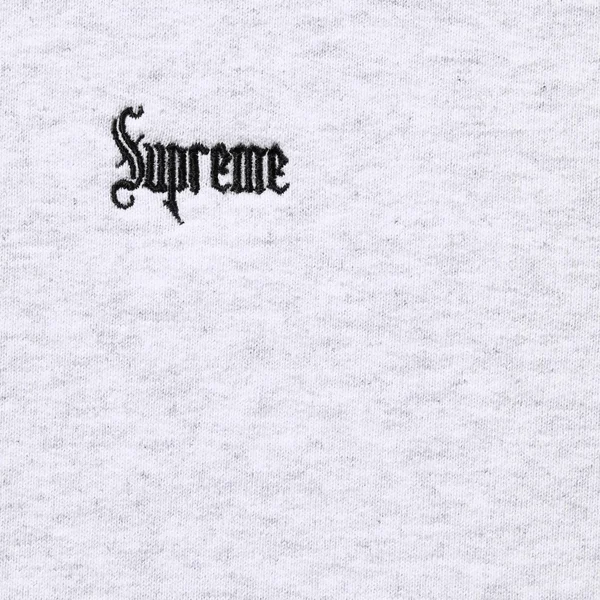 Supreme Micro Logo Hooded Sweatshirt - Ash Grey (front)