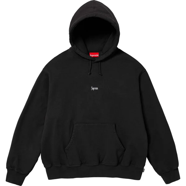 Supreme Micro Logo Hooded Sweatshirt - Black (front)