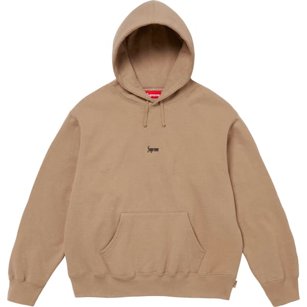 Supreme Micro Logo Hooded Sweatshirt - Light Tan (front)