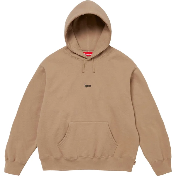 Supreme Micro Logo Hooded Sweatshirt - Light Tan (front)