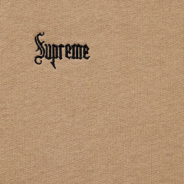 Supreme Micro Logo Hooded Sweatshirt - Light Tan (front)