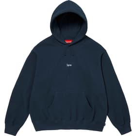 Supreme Micro Logo Hooded Sweatshirt Navy