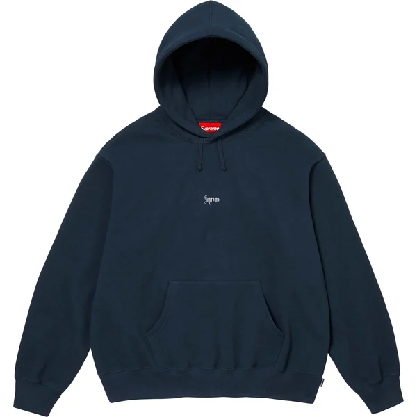 Supreme Micro Logo Hooded Sweatshirt - Navy (front)