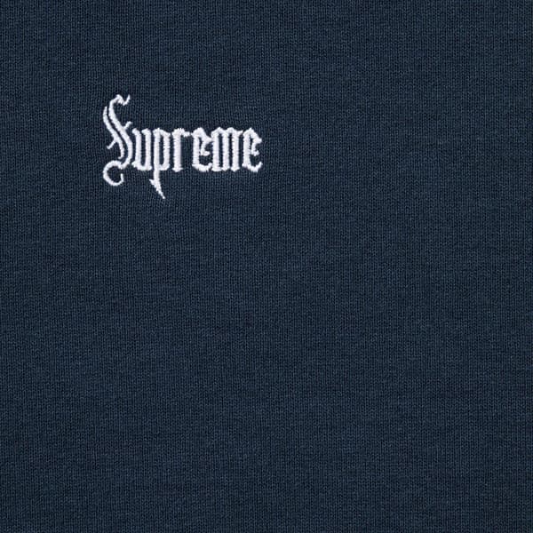 Supreme Micro Logo Hooded Sweatshirt - Navy (front)