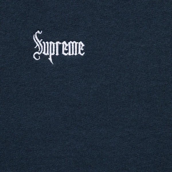 Supreme Micro Logo Hooded Sweatshirt - Navy (front)