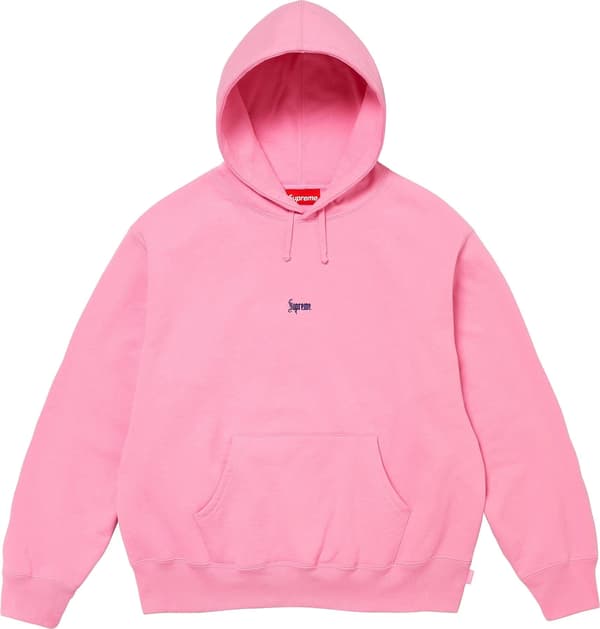 Supreme Micro Logo Hooded Sweatshirt - Pink (front)