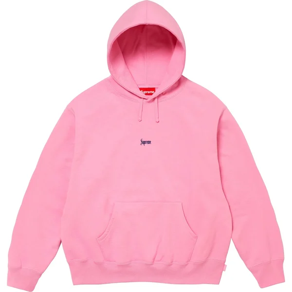Supreme Micro Logo Hooded Sweatshirt - Pink (front)