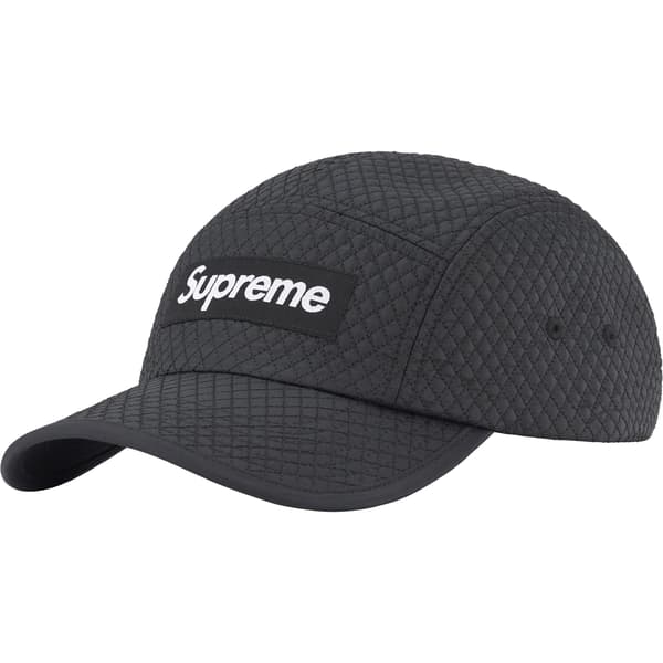 Supreme Micro Quilted Camp Cap - Black (front)