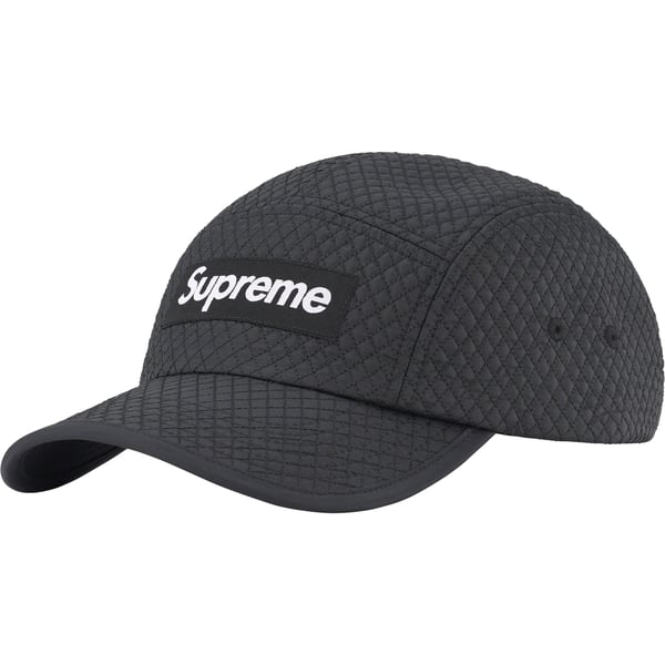 Supreme Micro Quilted Camp Cap - Black (front)