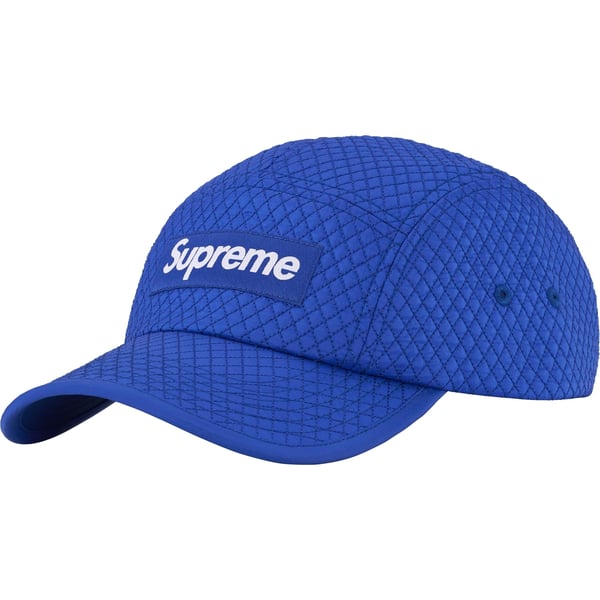 Supreme Micro Quilted Camp Cap - Royal (front)