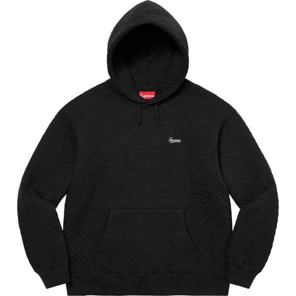 Supreme Micro Quilted Hooded Sweatshirt - Black (front)