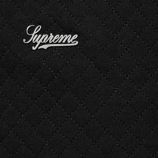 Supreme Micro Quilted Hooded Sweatshirt - Black (front)