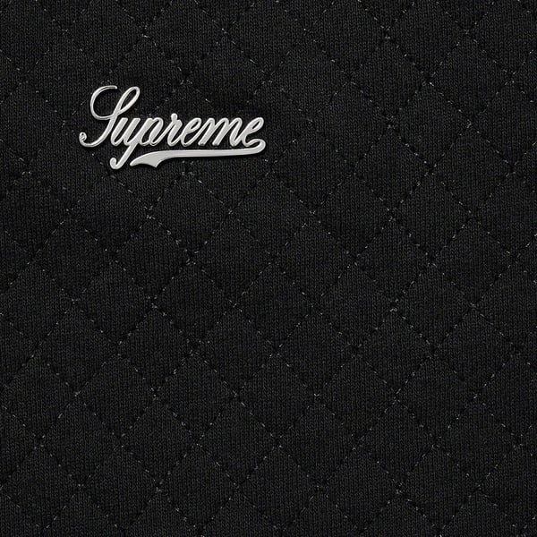 Supreme Micro Quilted Hooded Sweatshirt - Black (front)