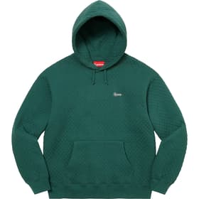 Supreme Micro Quilted Hooded Sweatshirt Dark Pine