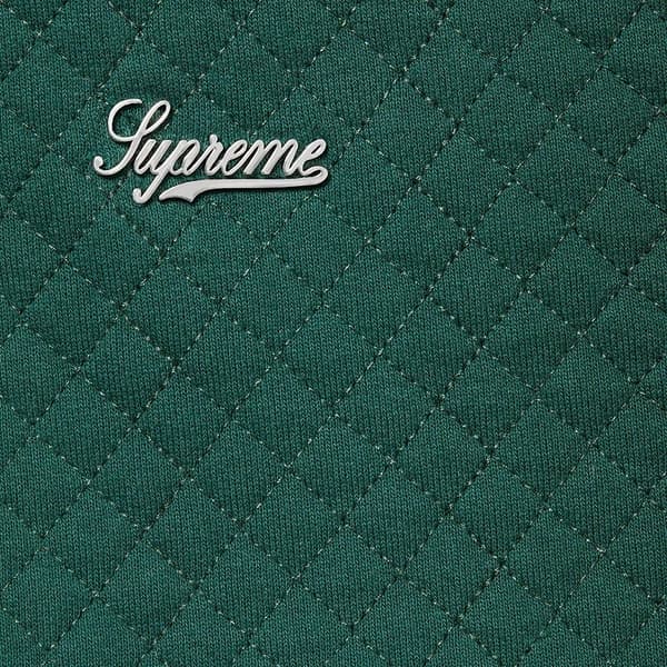Supreme Micro Quilted Hooded Sweatshirt - Dark Pine (front)