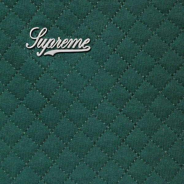 Supreme Micro Quilted Hooded Sweatshirt - Dark Pine (front)