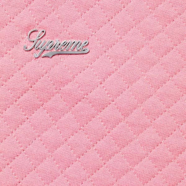 Supreme Micro Quilted Hooded Sweatshirt - Dusty Pink (front)