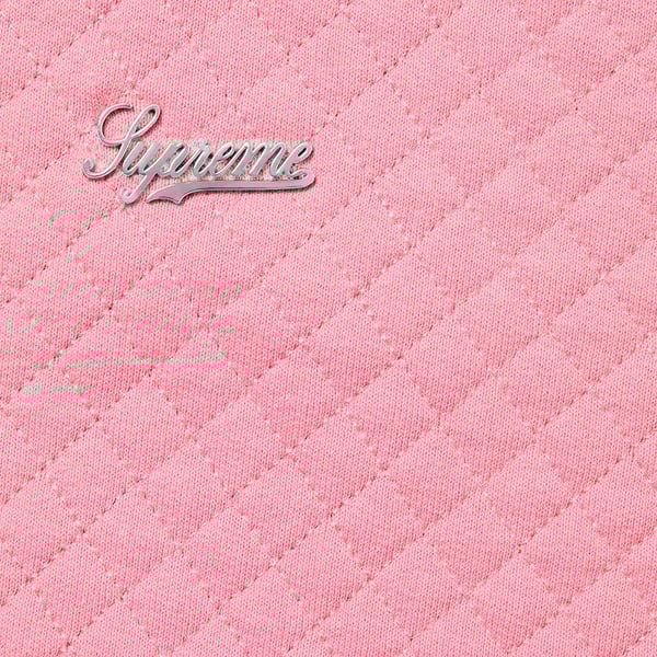 Supreme Micro Quilted Hooded Sweatshirt - Dusty Pink (front)