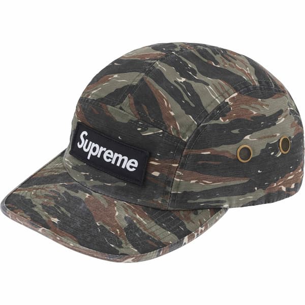 Supreme Military Camp Cap - Olive Tiger Camo (front)