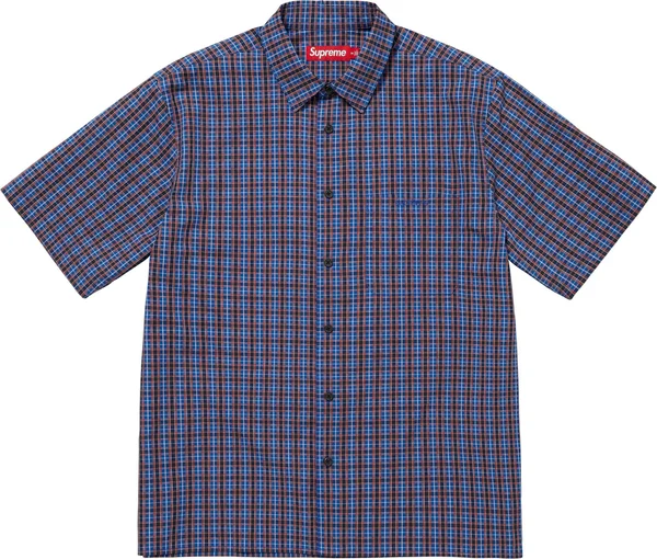Supreme Mini Plaid S/S Shirt - Blue (front)