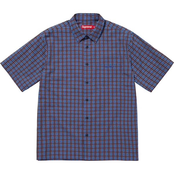 Supreme Mini Plaid S/S Shirt - Blue (front)