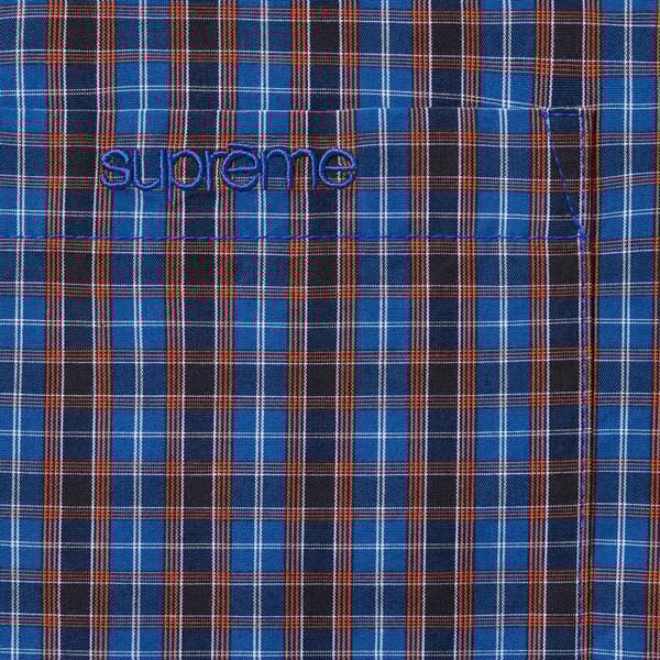 Supreme Mini Plaid S/S Shirt - Blue (front)