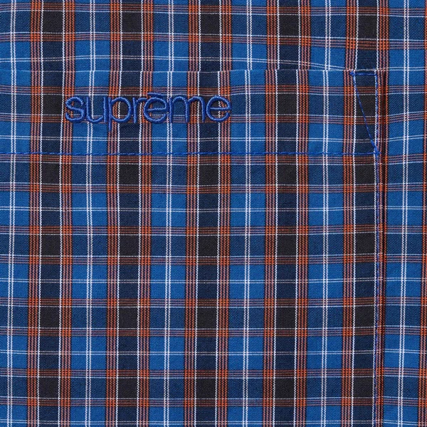 Supreme Mini Plaid S/S Shirt - Blue (front)