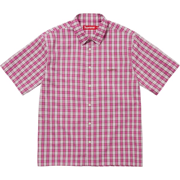 Supreme Mini Plaid S/S Shirt - Pink (front)