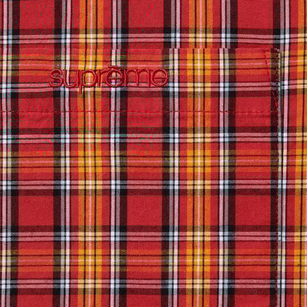 Supreme Mini Plaid S/S Shirt - Red (front)
