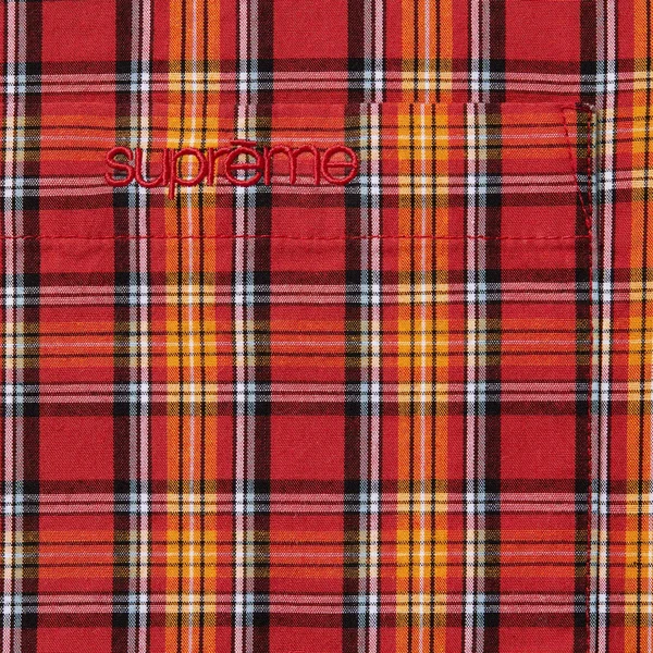 Supreme Mini Plaid S/S Shirt - Red (front)