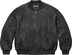 Supreme Mister Cartoon Embroidered Leather Jacket - Black (front)