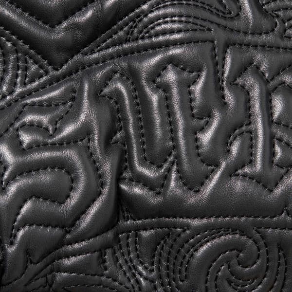 Supreme Mister Cartoon Embroidered Leather Jacket - Black (front)